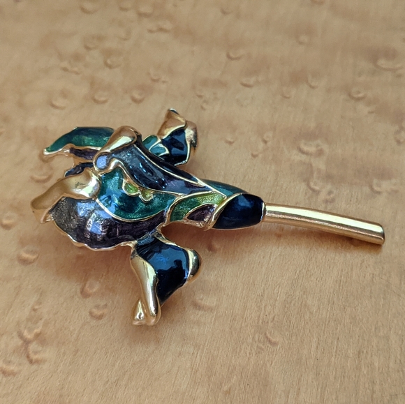Vintage BJC Iris Brooch Pin - Picture 2 of 4